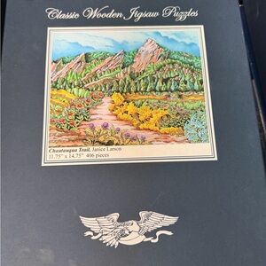 Classic Wooden Jigsaw Puzzle with Scenic Artwork liberty puzzles